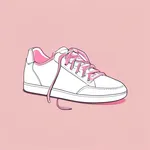 simple white sneakers with pink laces image